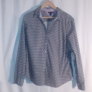 Tommy Hilfiger Blue & White Button Up